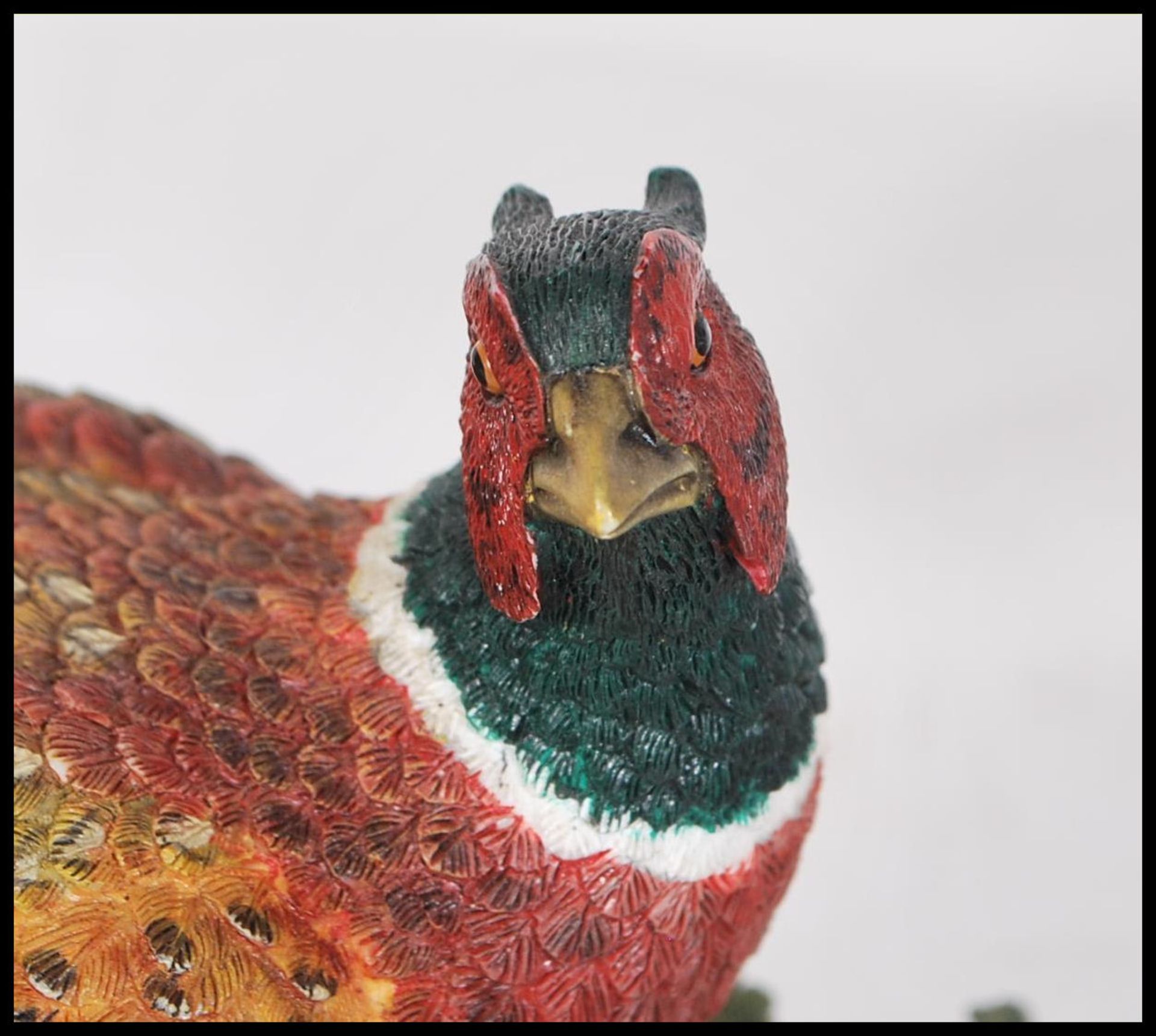 A large ceramic Border Fine Arts pheasant figurine no. A0659 raised on a wooden base together with - Bild 7 aus 7