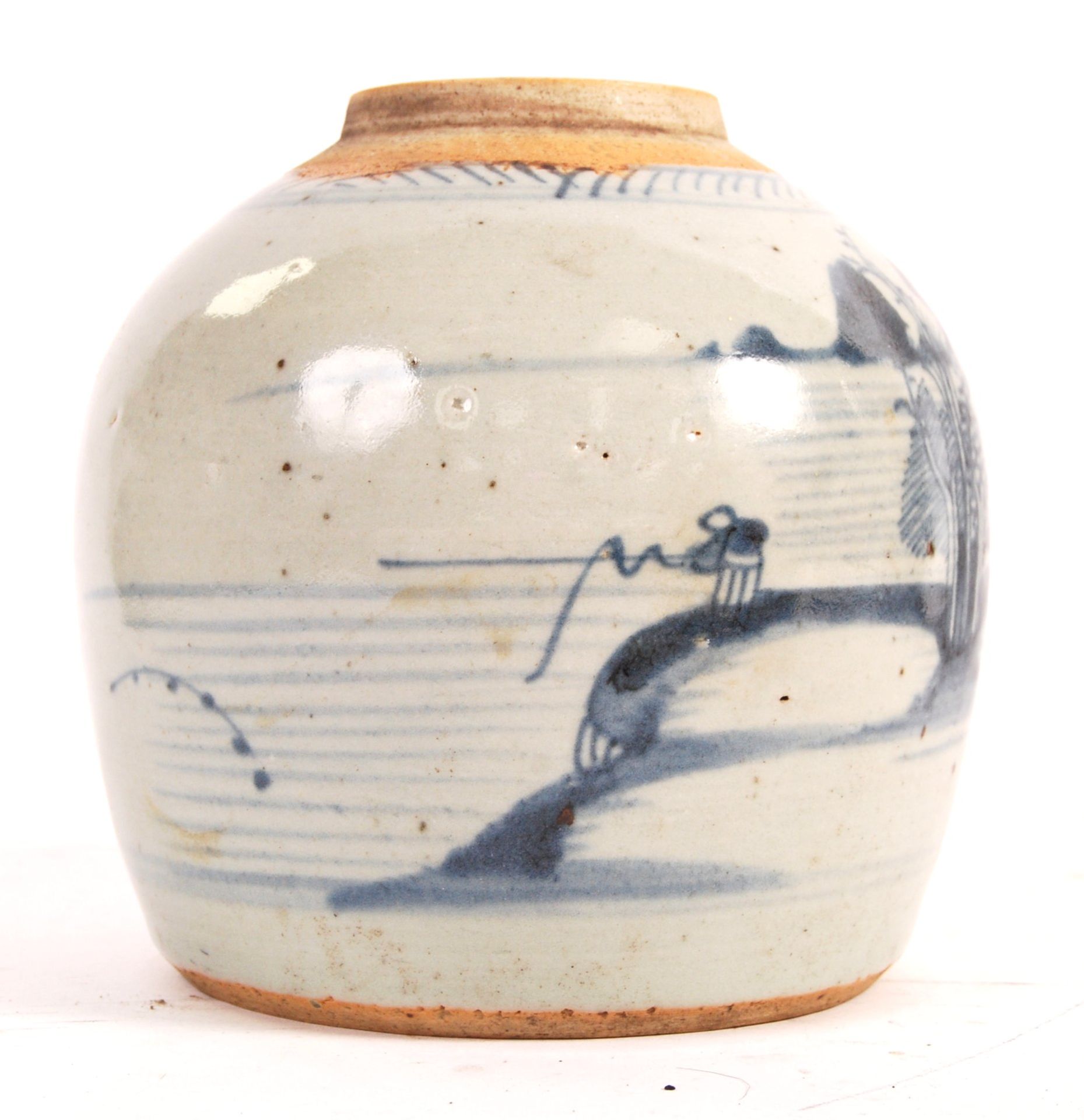 An antique 19th Century Chinese oriental blue and white ginger jar having hand painted classical - Bild 2 aus 5