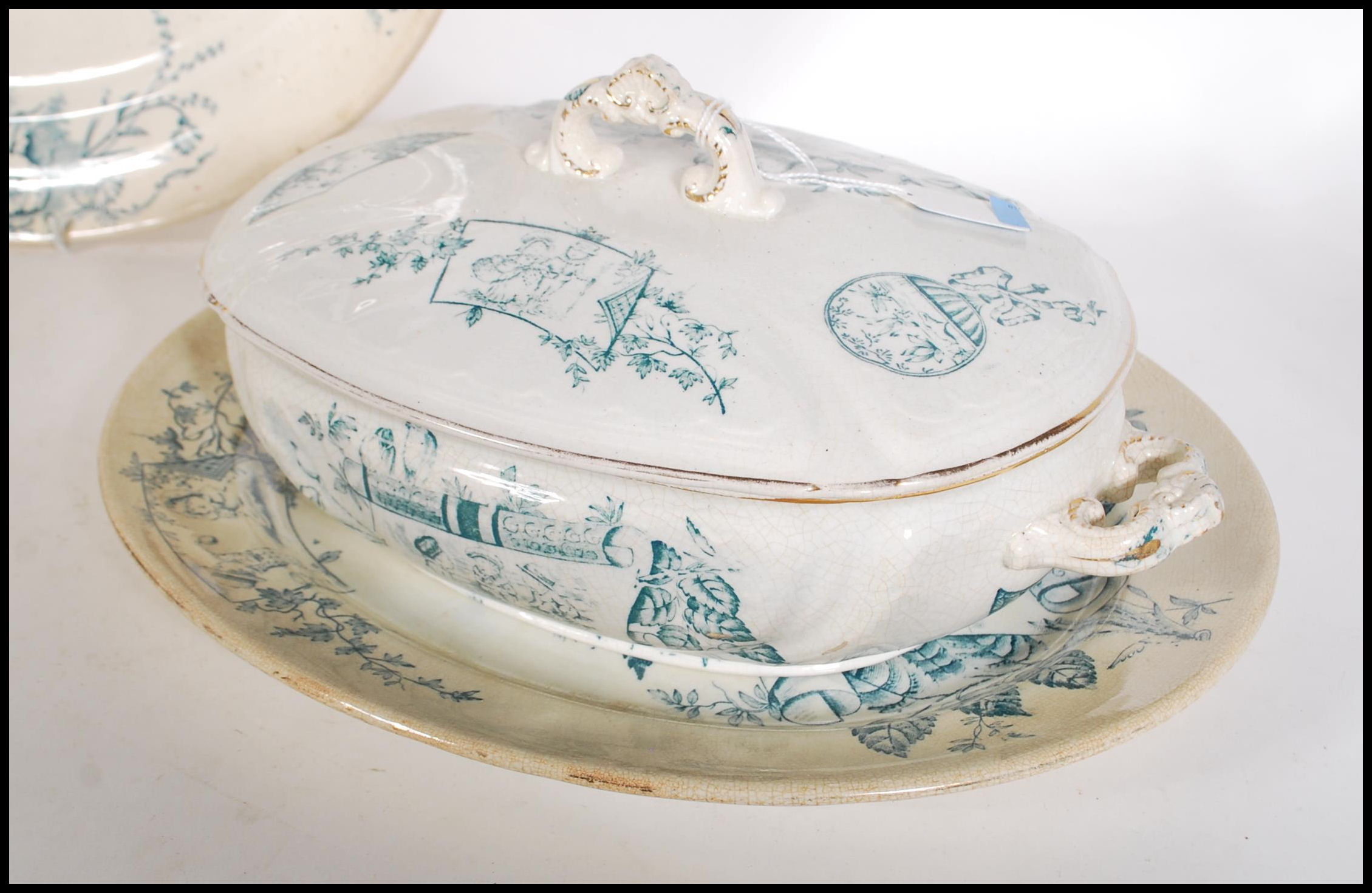 A rare late 19th century FW Grove & Stark, Longton Staffordshire ( 1871 - 1885 ) part dinner service - Image 5 of 6