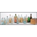 A collection of 19th Century Victorian apothecary medicinal bottles most with their original