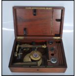 A mid-19th Century Victorian Charles Chevalier lacquered brass Compound Monocular and Simple Chest