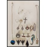 A selection of silver jewellery, mostly bearing hallmarks or 925, to include earrings, cufflinks,