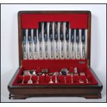 A 20thn Century mahogany cased A1 silver plated canteen of cutlery in the Kings pattern for six