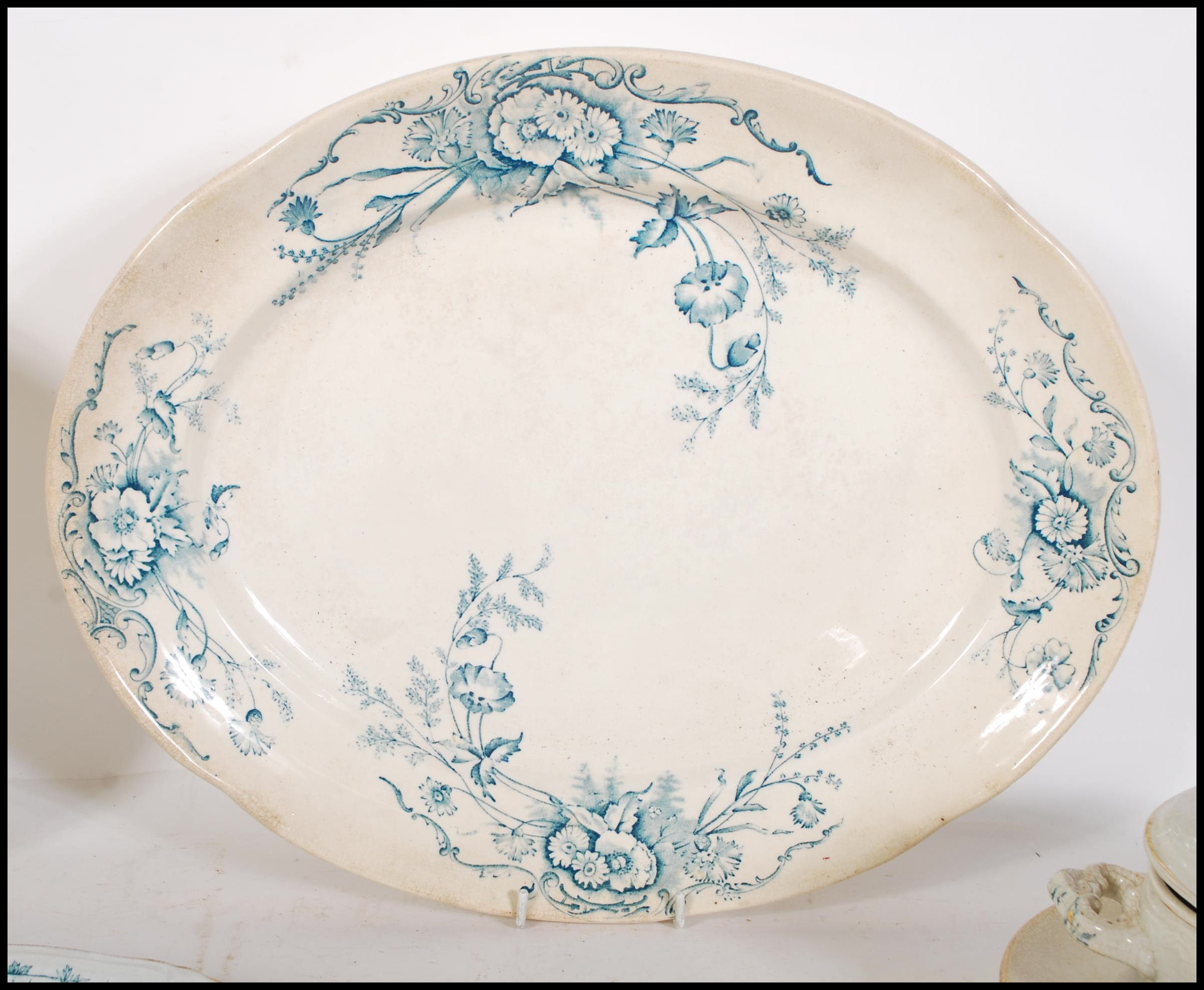 A rare late 19th century FW Grove & Stark, Longton Staffordshire ( 1871 - 1885 ) part dinner service - Image 3 of 6