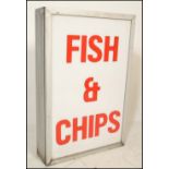 A 20th Century shop point of sale external double sided light box advertising sign, notation to both