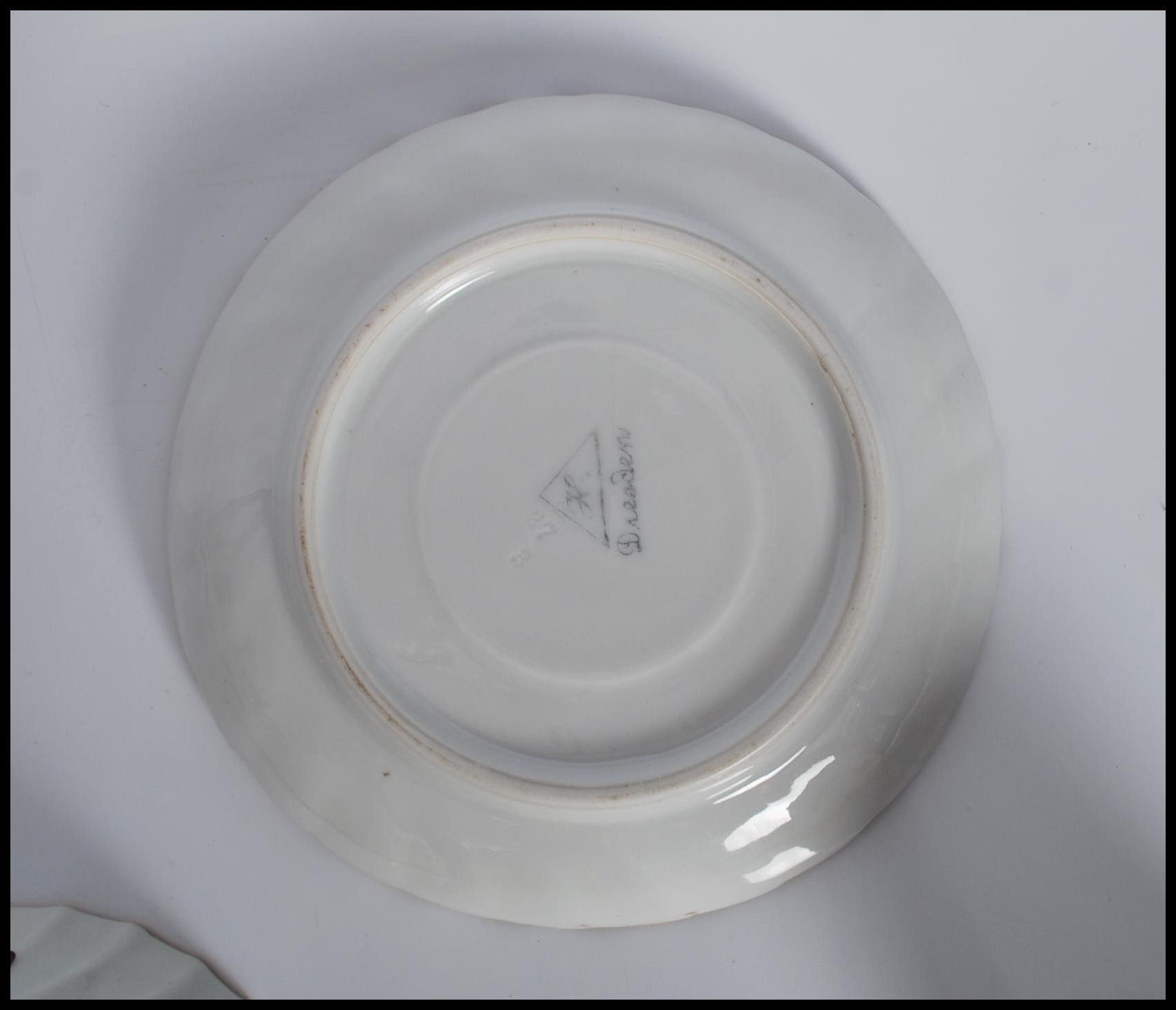 A collection of five late 19th / early 20th Century cabinet cups and saucers to include a hand - Image 15 of 16