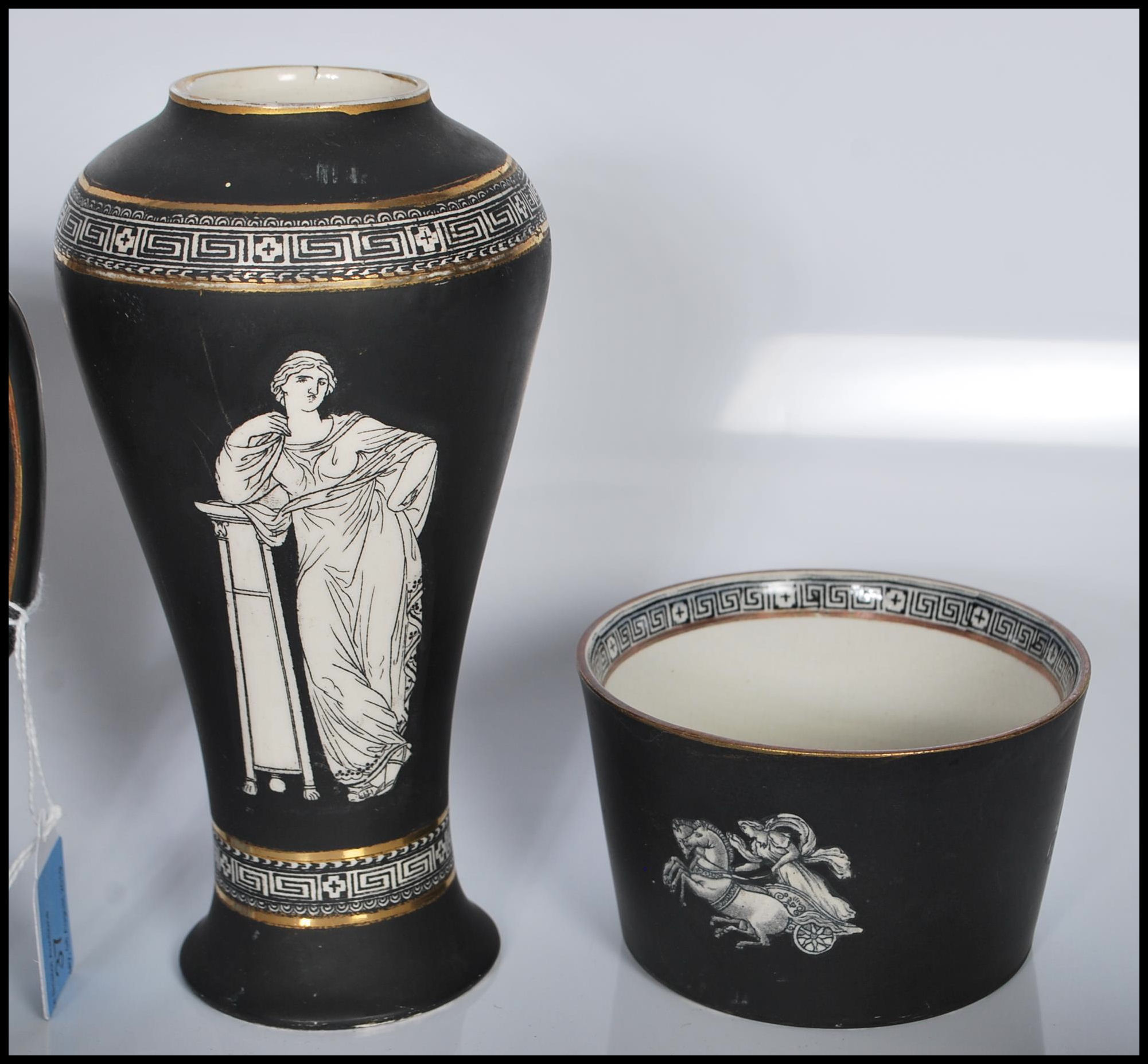 An early 20th century rare ' Basaltine Ware ' by Frank Beardmore & Co being  decorated in the - Image 5 of 8