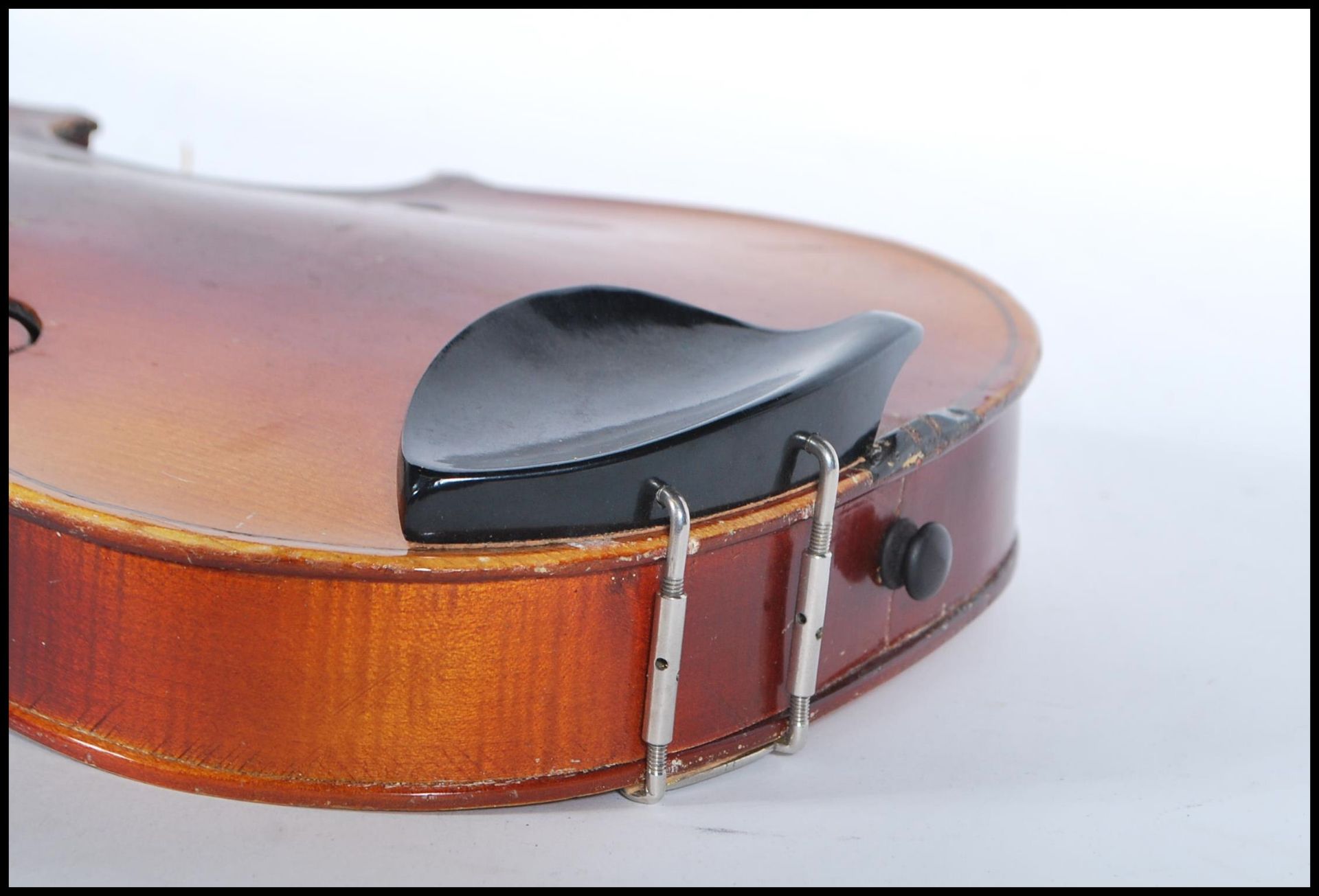A 20th Century Violin musical instrument having a one piece maple back with spruce front. Ebonised - Image 11 of 14