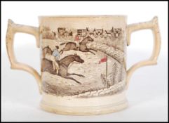 A 19th Century Victorian J. & R Godwin of Corbridge two-handled loving cup, transfer printed in