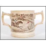 A 19th Century Victorian J. & R Godwin of Corbridge two-handled loving cup, transfer printed in