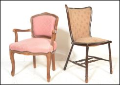 A French 19th century style open fauteuil armchair together with a 19th Century Victorian