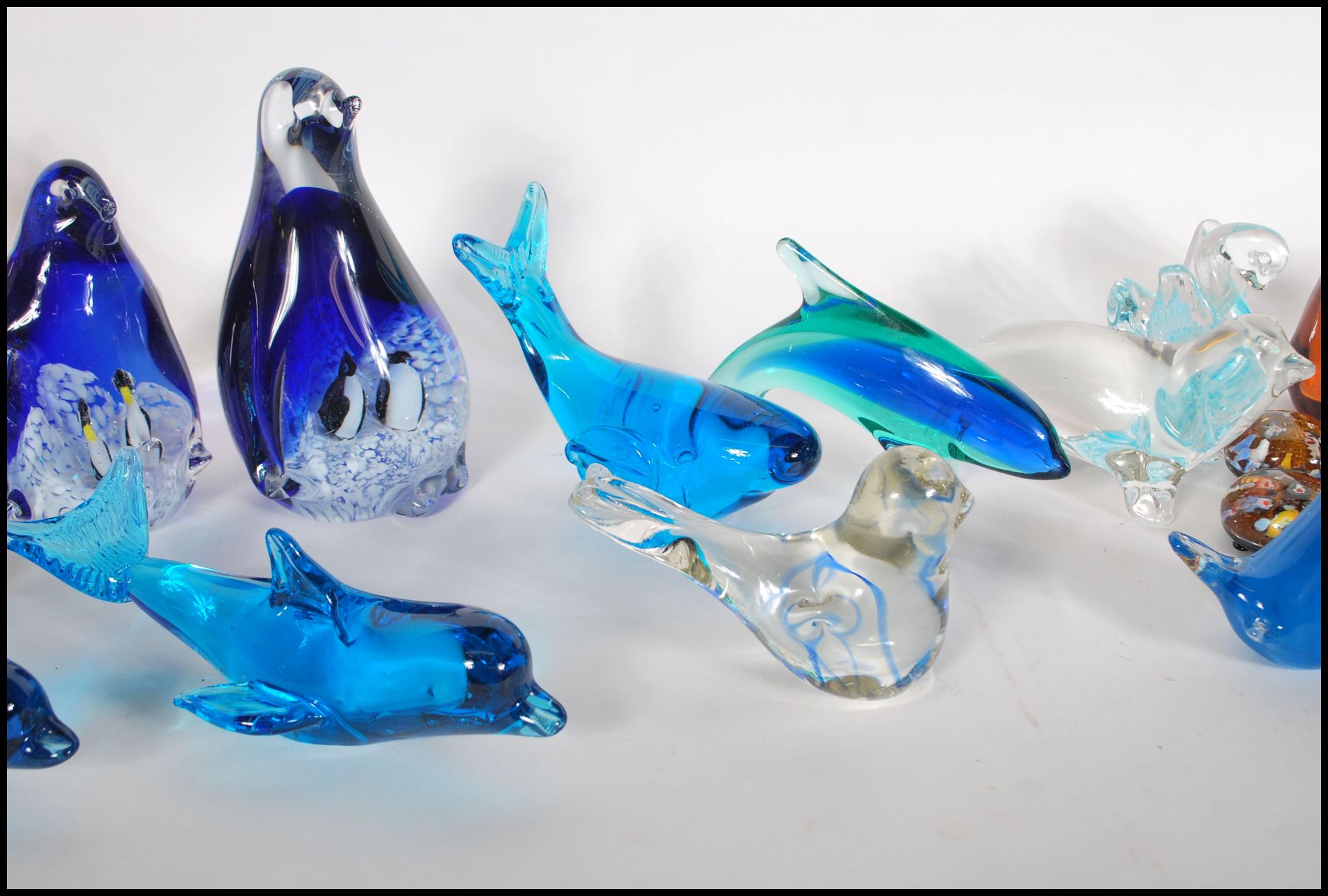 A collection of  20th century studio art glass paperweights modelled as animals and birds to include - Image 3 of 6