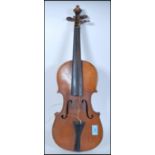 Musical Instruments. A 20th century maple backed and rosewood violin ( needs repair )