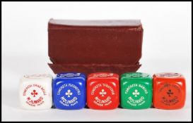 A group of vintage Molinard Grasse Paris 1950's mid 20th Century advertising dice solid perfume