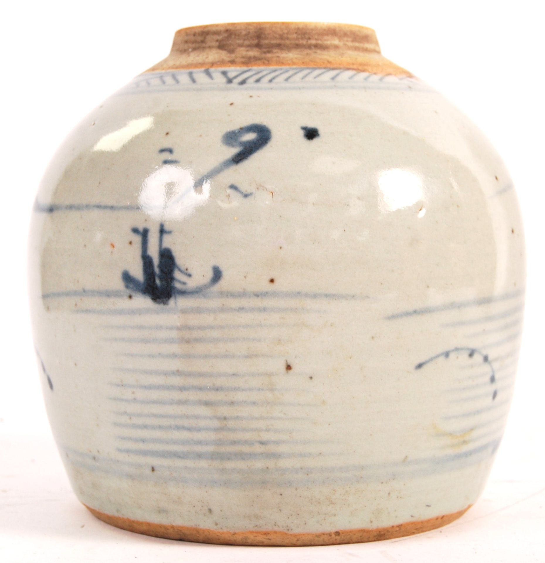 An antique 19th Century Chinese oriental blue and white ginger jar having hand painted classical - Bild 3 aus 5