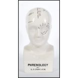 20TH CENTURY L N FOWLER PHRENOLOGY BUST