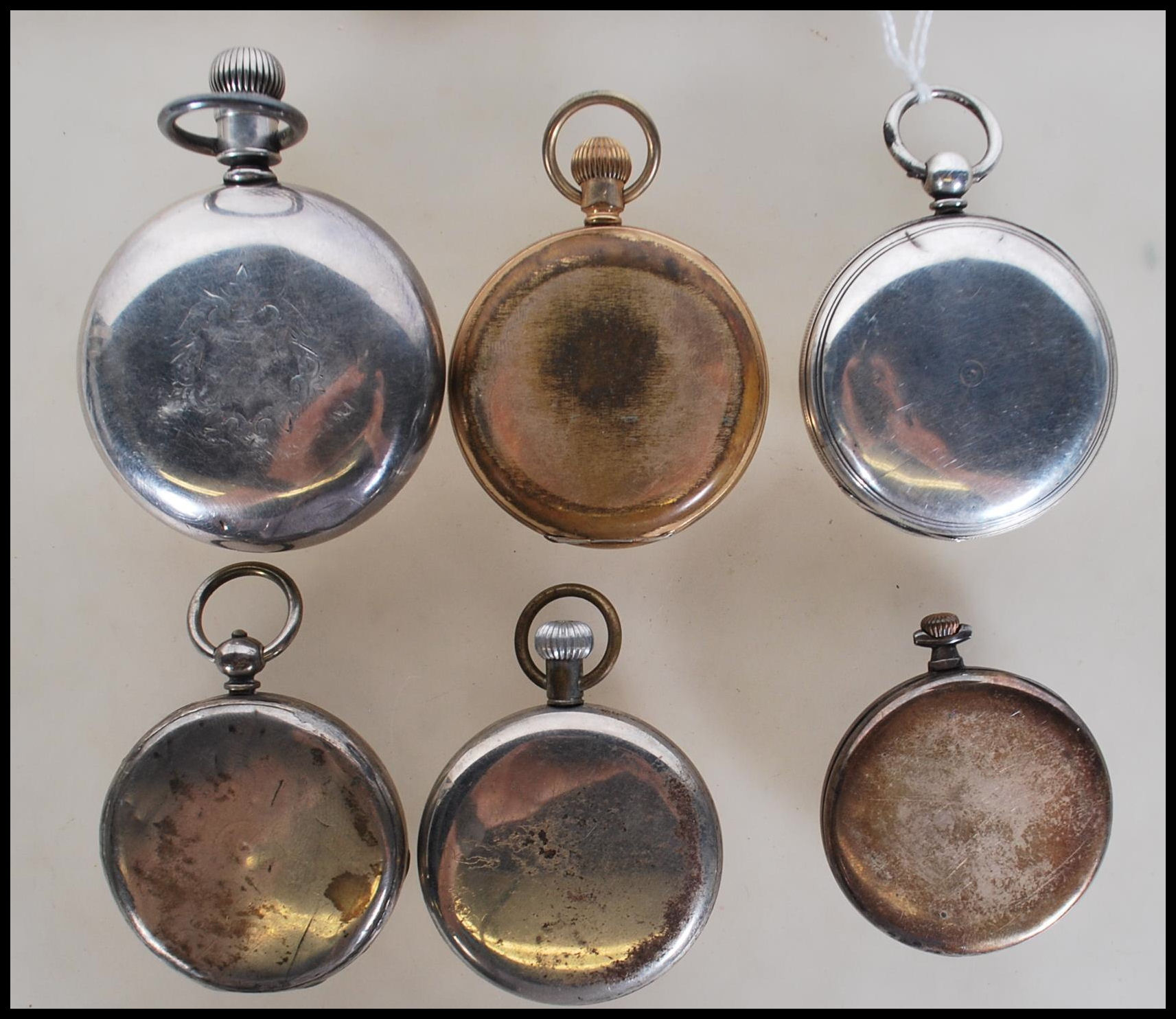 A collection of six Gents vintage 20th Century pocket watches to include a Waltham open faced, a - Image 7 of 7