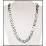 A hallmarked 925 silver heavy curb chain necklace having a lobster claw clasp. Measures 22.5 inches.