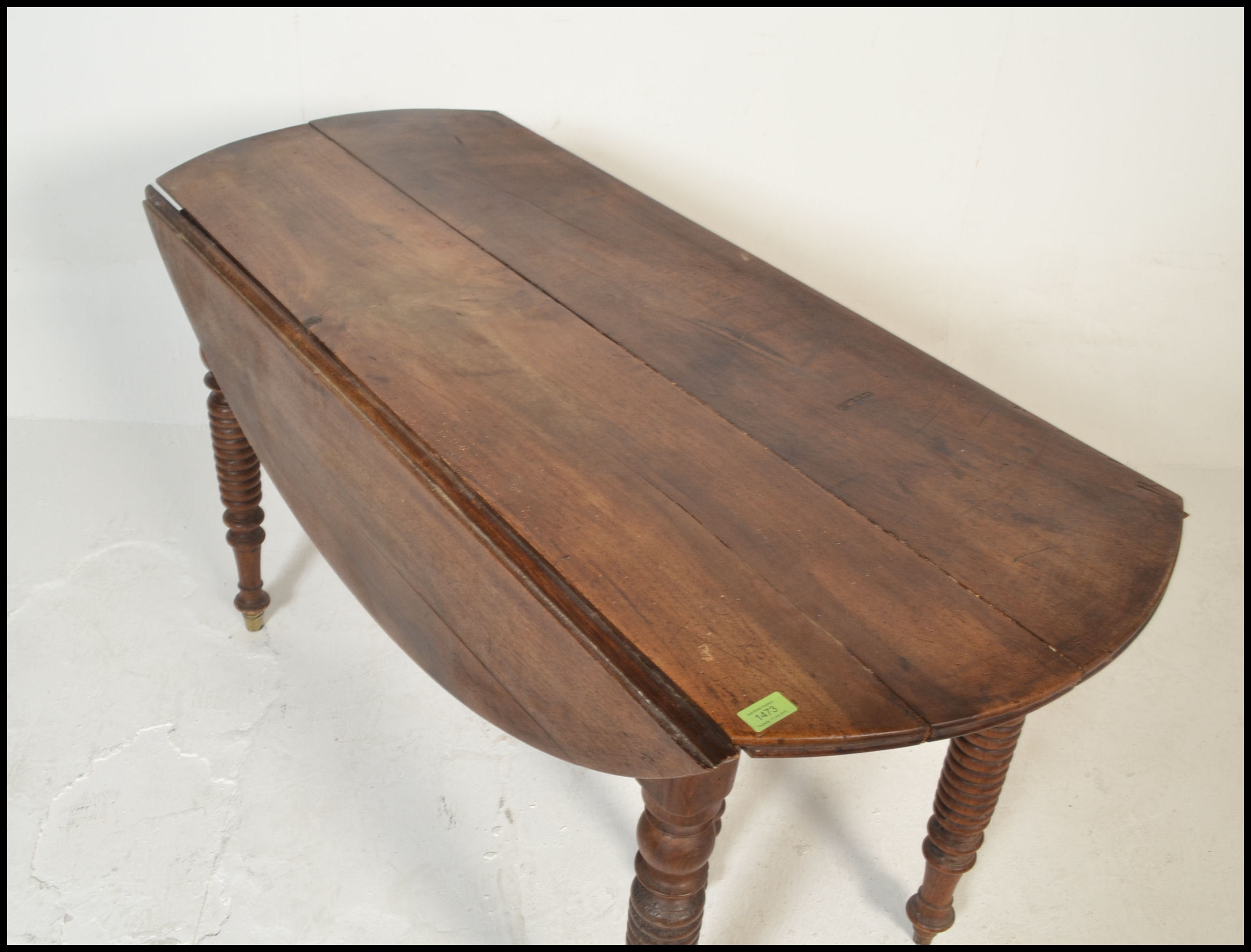 A 19th century French fruit wood drop leaf dining - Image 2 of 5