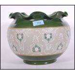 A late 19th Century Victorian Lovatts Langley Ware Art Nouveau large slipware planter / fern pot,