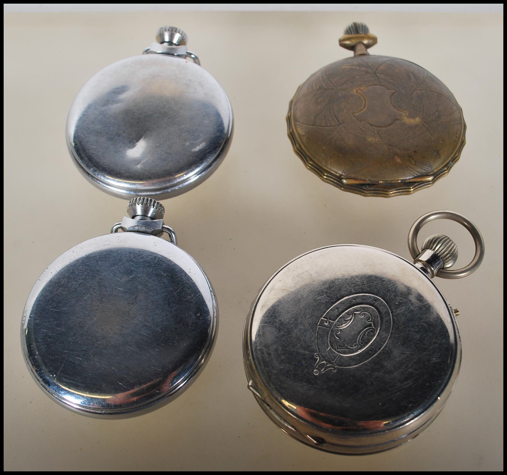 A group of four pocket watches, two chrome cased being made by Ingersoll Ltd London Triumph having - Image 6 of 6