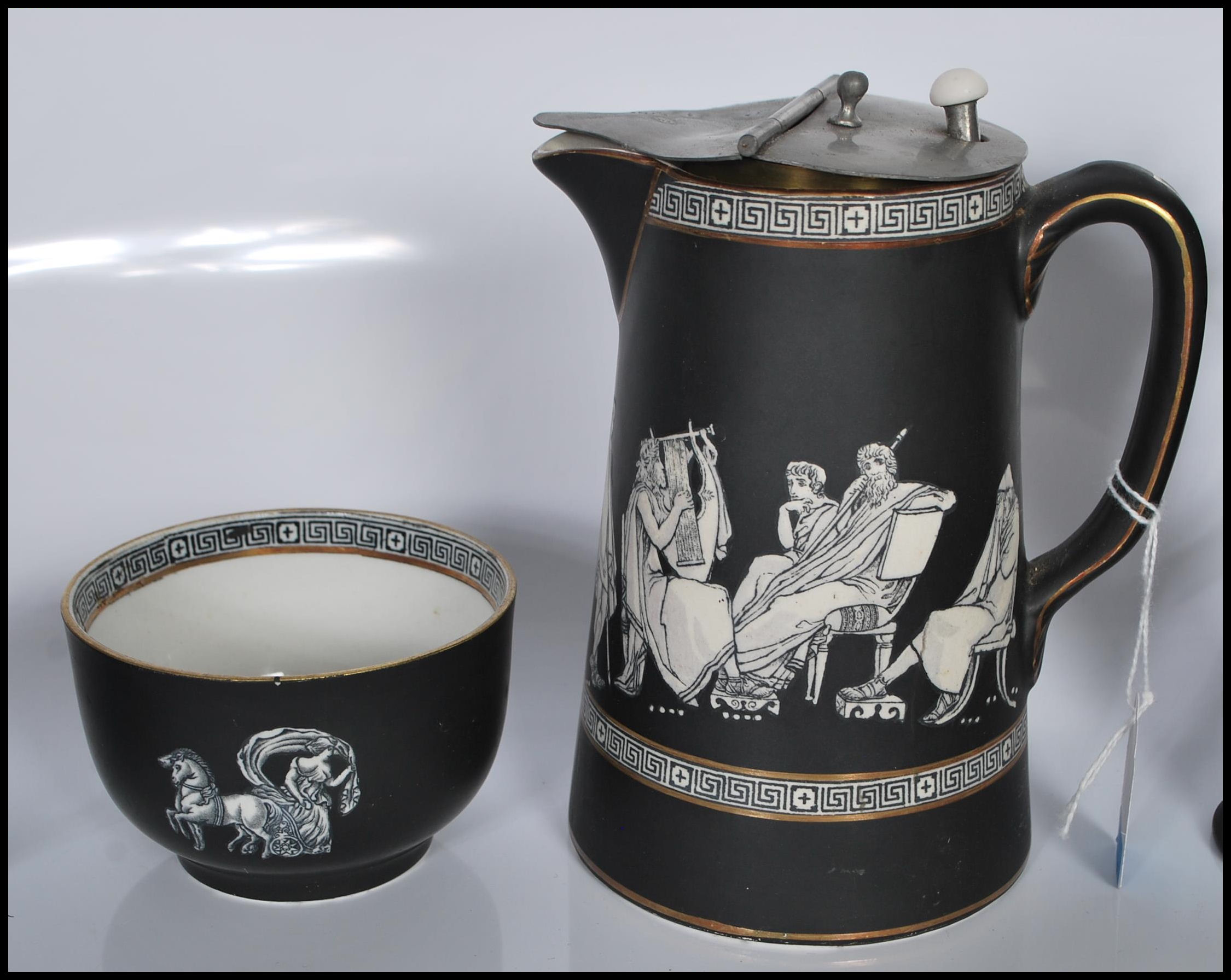 An early 20th century rare ' Basaltine Ware ' by Frank Beardmore & Co being  decorated in the - Image 6 of 8