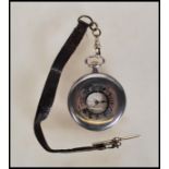 A silver hallmarked half hunter pocket watch having enamelled dial with notation for Emanuel of