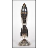 A 1920's / 1930's Art Deco chrome and brass table novelty advertising lighter in the form of a