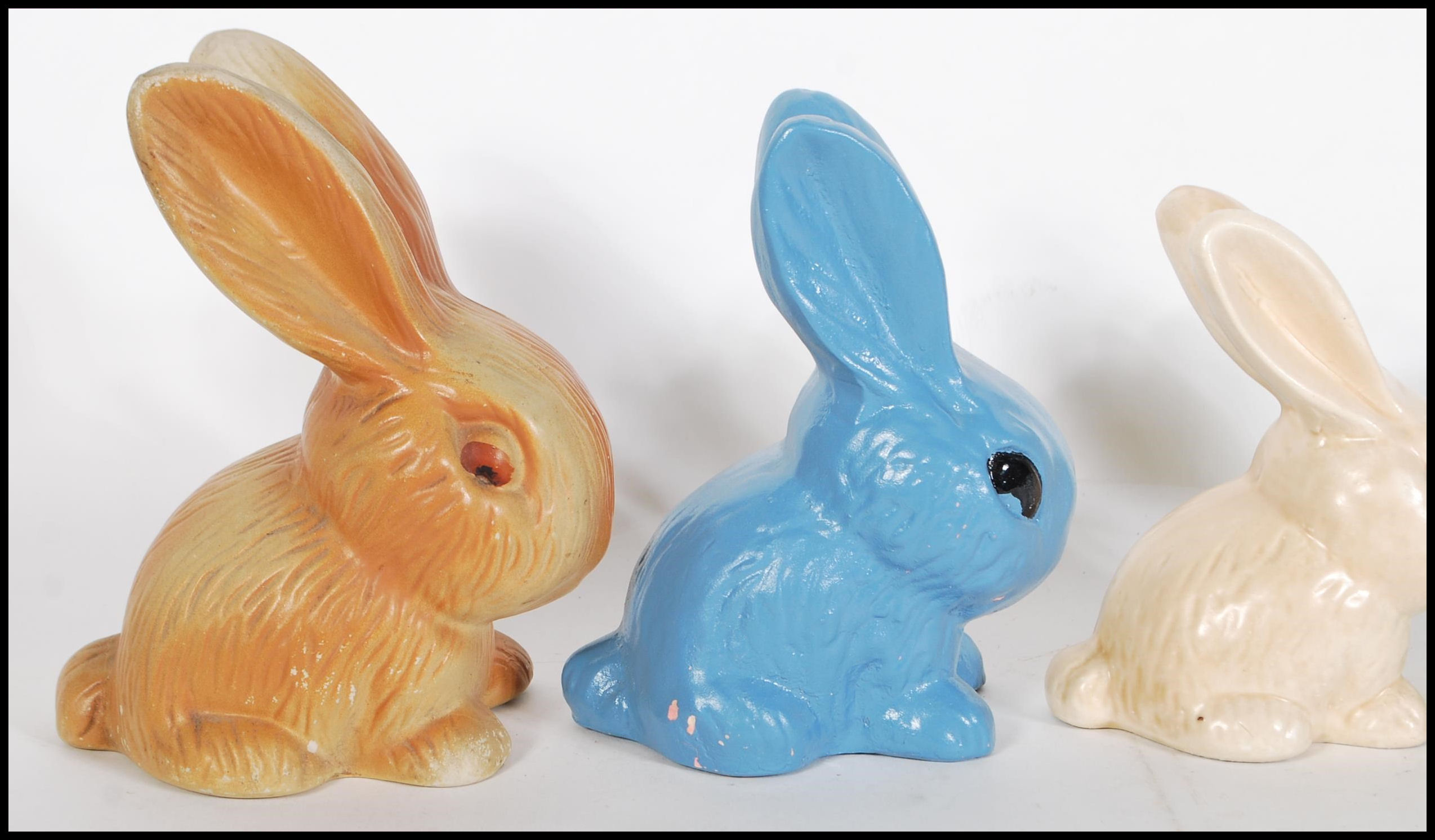 A collection of seven early 20th Century Art Deco Sylvac and Sylvac style rabbits /  bunnies, - Image 2 of 6