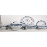 An extensive 19th century blue and white Wood & Sons Royal Semi Porcelain dinner service in the '