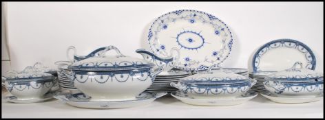 An extensive 19th century blue and white Wood & Sons Royal Semi Porcelain dinner service in the '