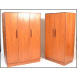 A G-Plan 20th century teak wood double door wardrobe and triple door wardrobe in the ' Kelso '