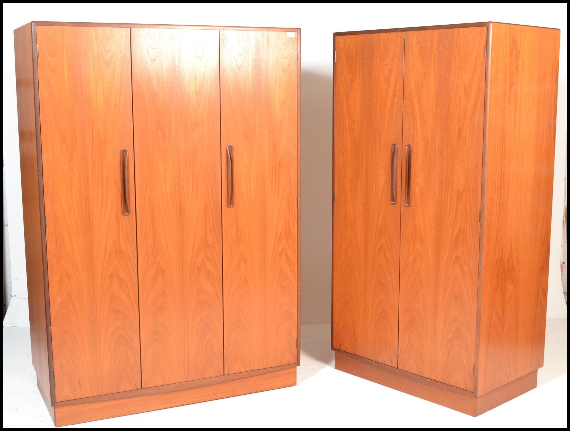 A G-Plan 20th century teak wood double door wardrobe and triple door wardrobe in the ' Kelso '