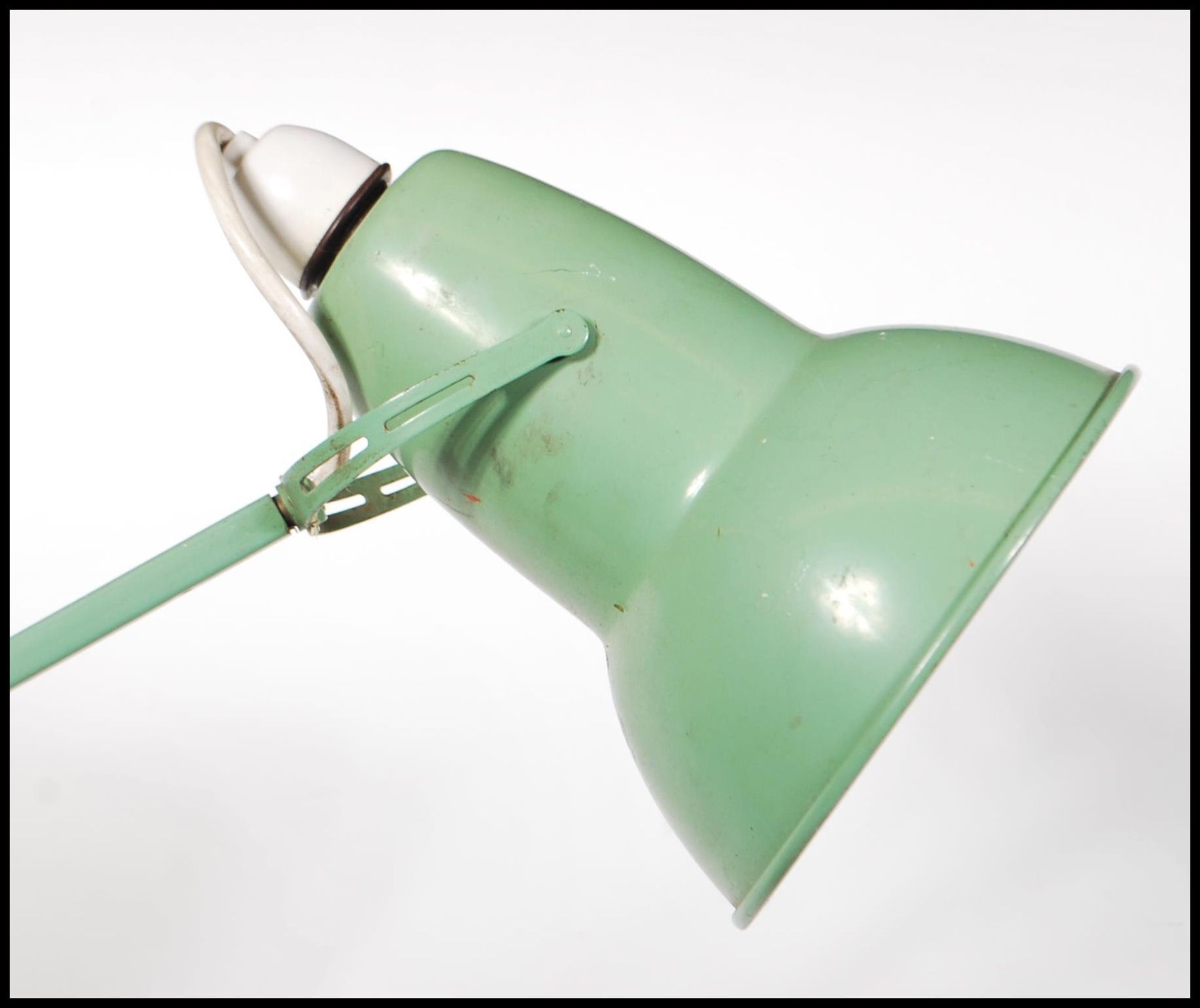 A vintage early 20th century retro industrial two step Herbert Terry angle poise lamp light in a - Image 4 of 4