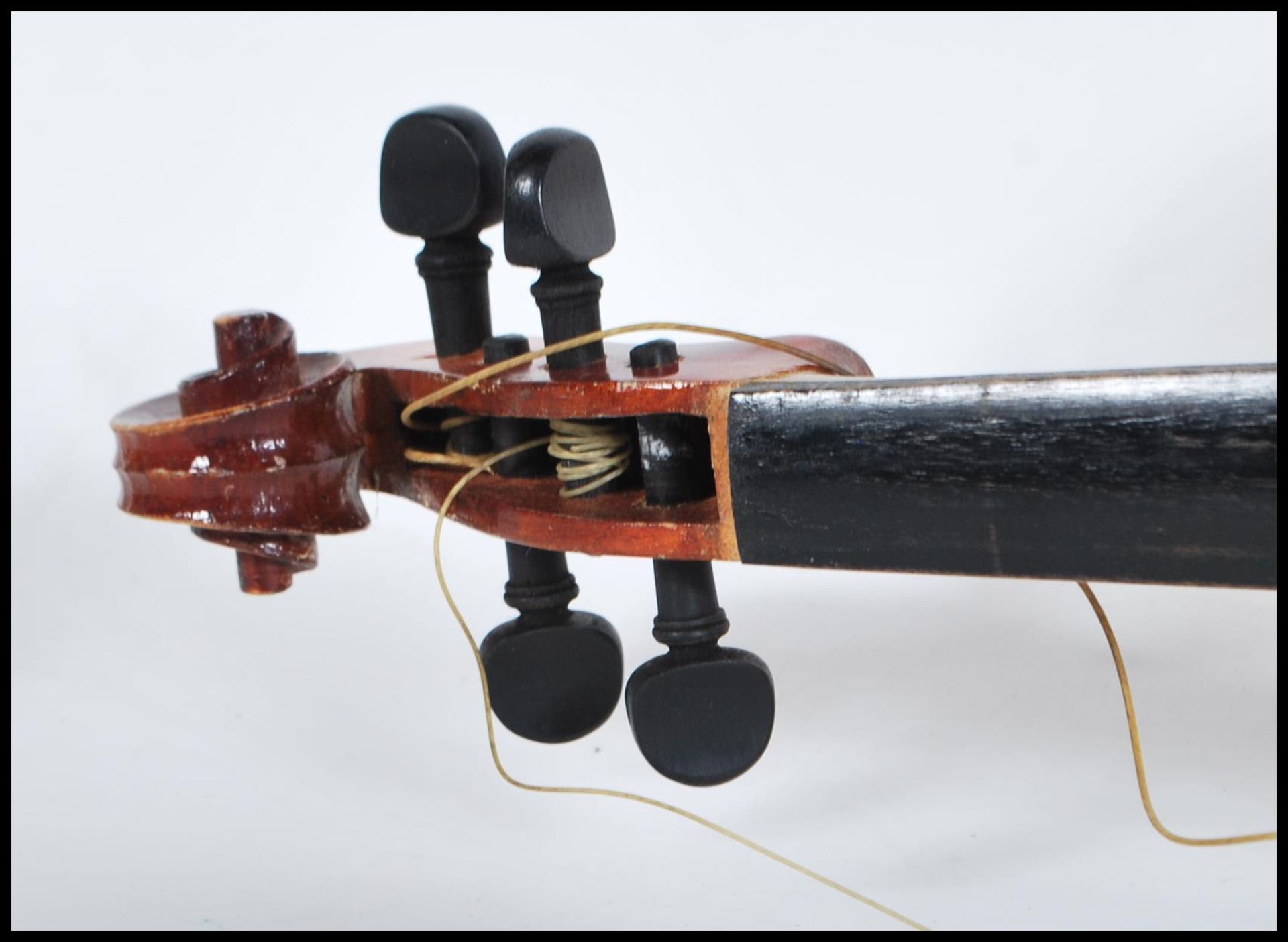 A 20th Century Violin musical instrument having a one piece maple back with spruce front. Ebonised - Image 7 of 14