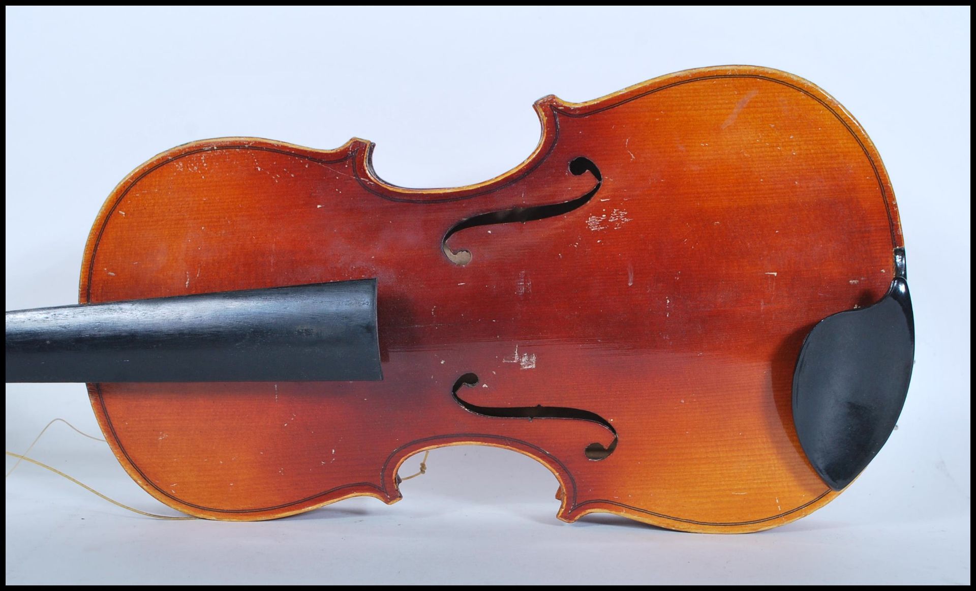 A 20th Century Violin musical instrument having a one piece maple back with spruce front. Ebonised - Image 6 of 14