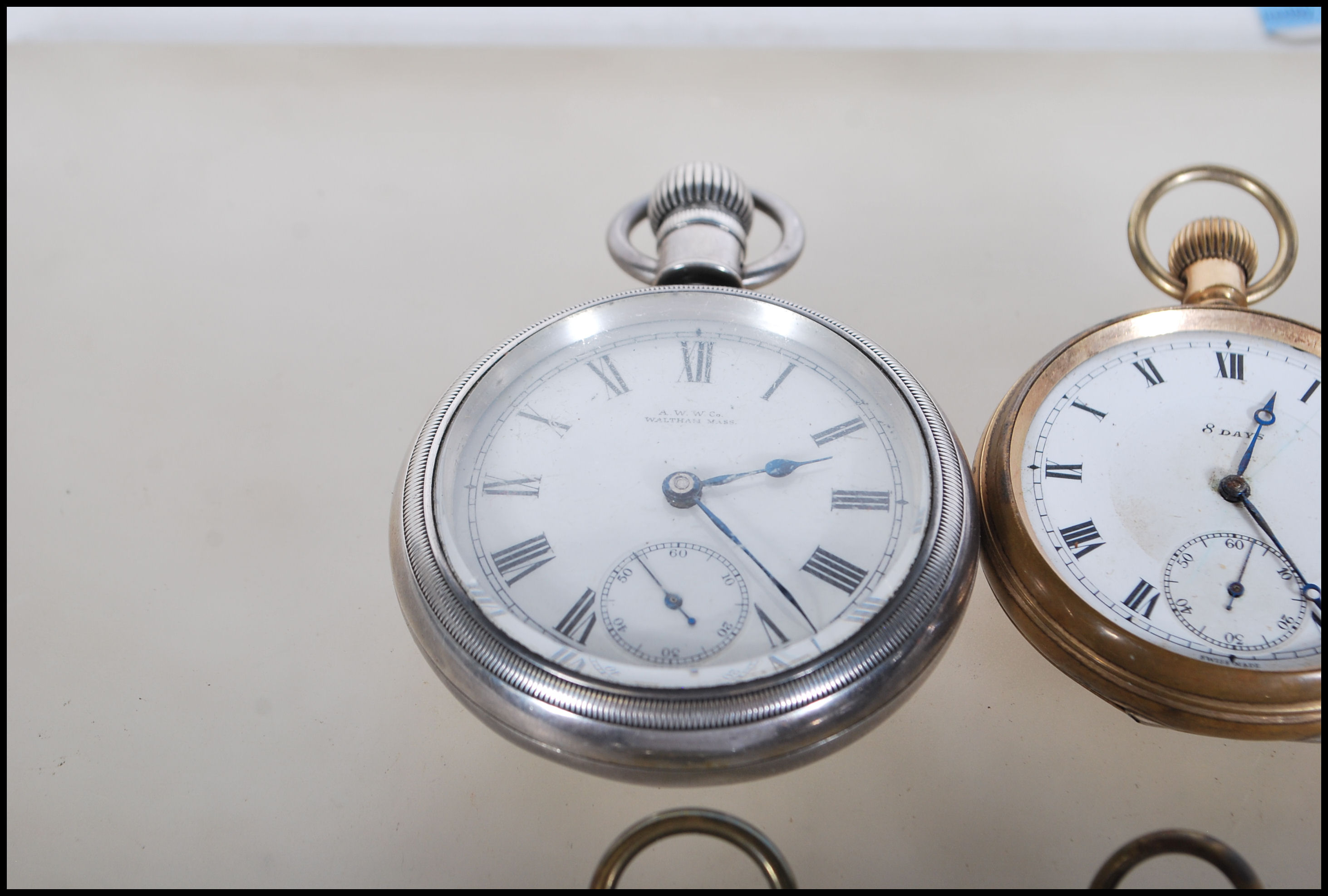 A collection of six Gents vintage 20th Century pocket watches to include a Waltham open faced, a - Image 4 of 7
