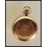 A 14ct gold plated full hunter pocket watch by A.W.W Co Waltham Mass, having roman numeral chapter