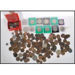 A collection of coins to include a group of copper coins dating from the 19th Century onwards, a
