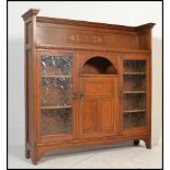 A Victorian 19th century Arts & Crafts solid oak sideboard display cabinet in the manner of Shapland