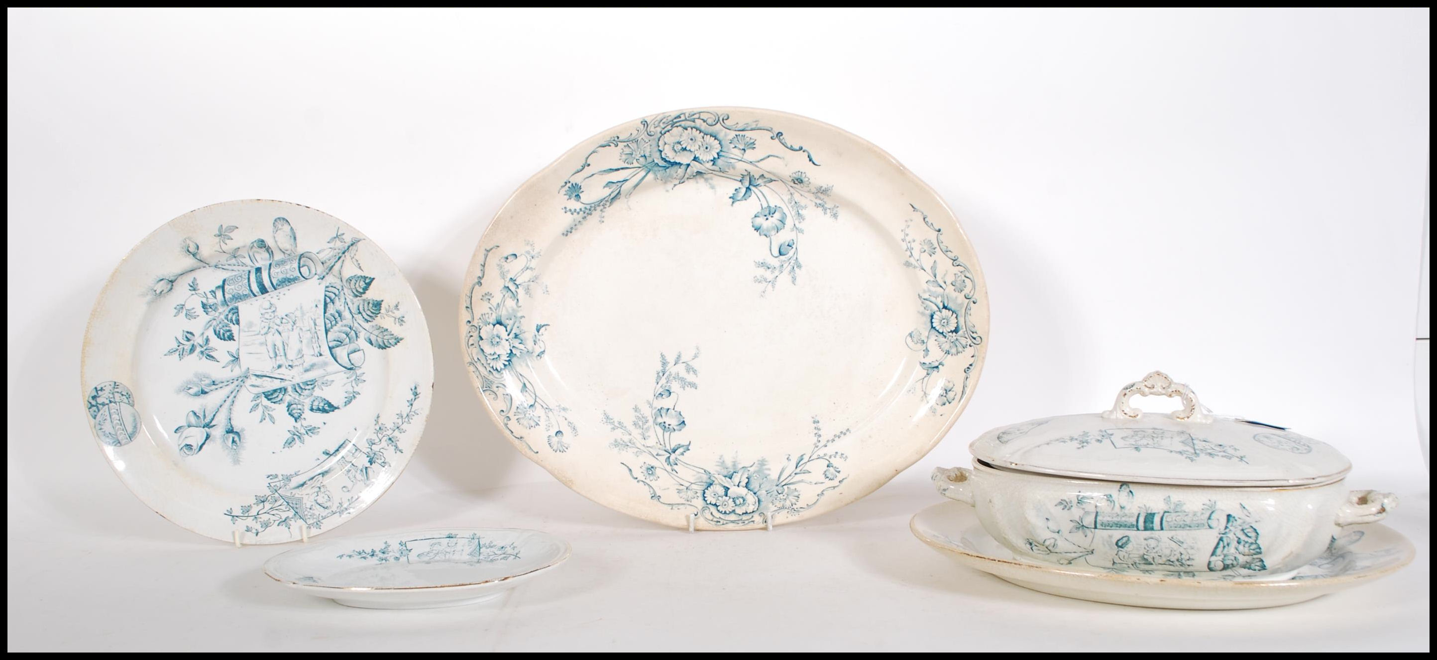 A rare late 19th century FW Grove & Stark, Longton Staffordshire ( 1871 - 1885 ) part dinner service