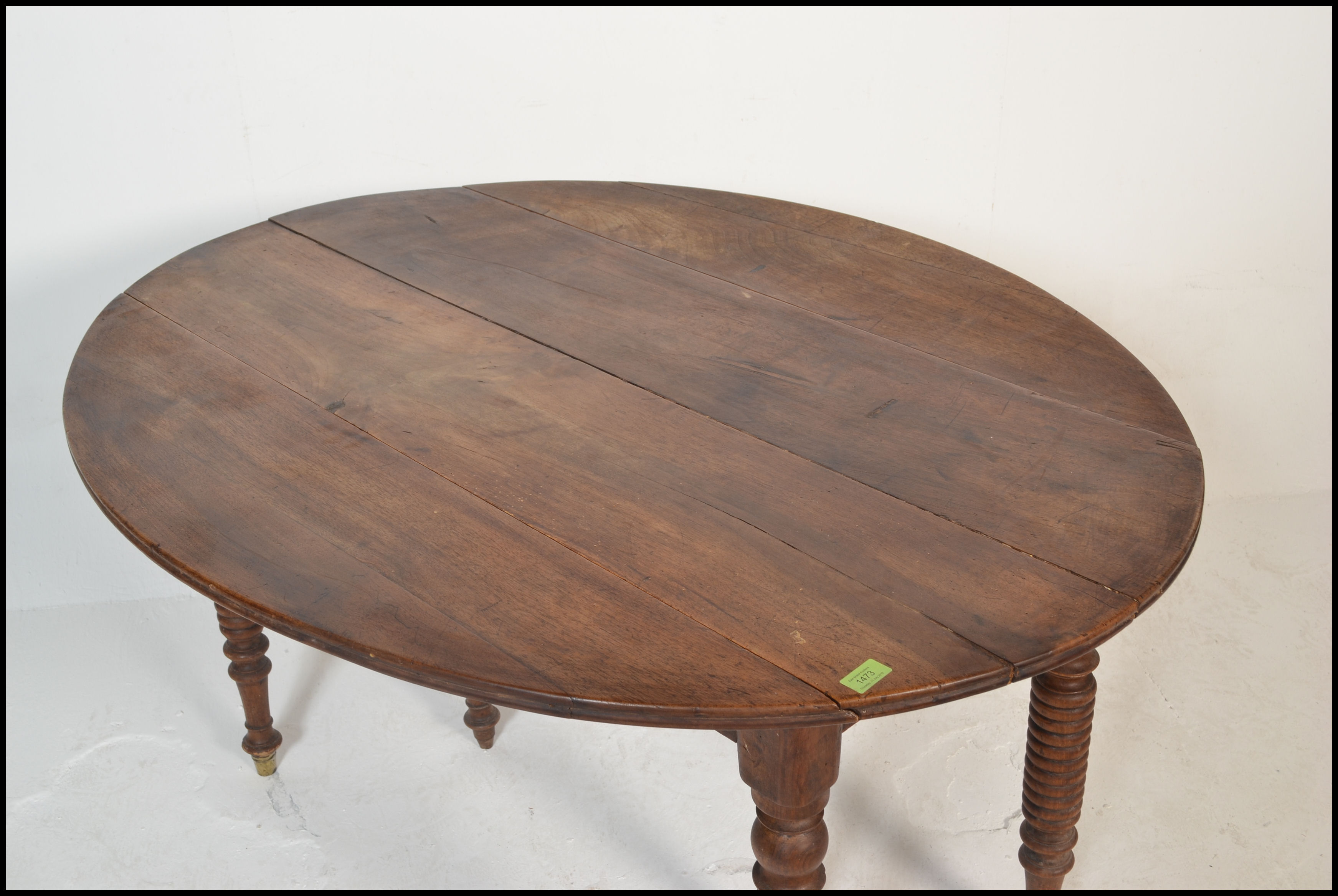 A 19th century French fruit wood drop leaf dining - Image 4 of 5