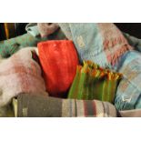 A collection of vintage mohair and wool throws / blankets in a variety of colours to include two