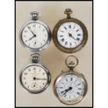 A group of four pocket watches, two chrome cased being made by Ingersoll Ltd London Triumph having
