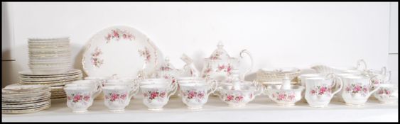 An extensive Royal Albert Lavender Rose tea / dinner service decorated with pink roses and purple