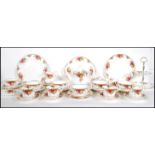 A Royal Albert Old Country Roses part tea set to include creamer jug, sugar bowl, cups, saucers,