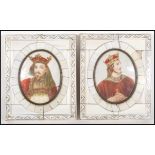 A pair of late 19th Victorian / early 20th Century watercolour portrait studies on Ivory miniature