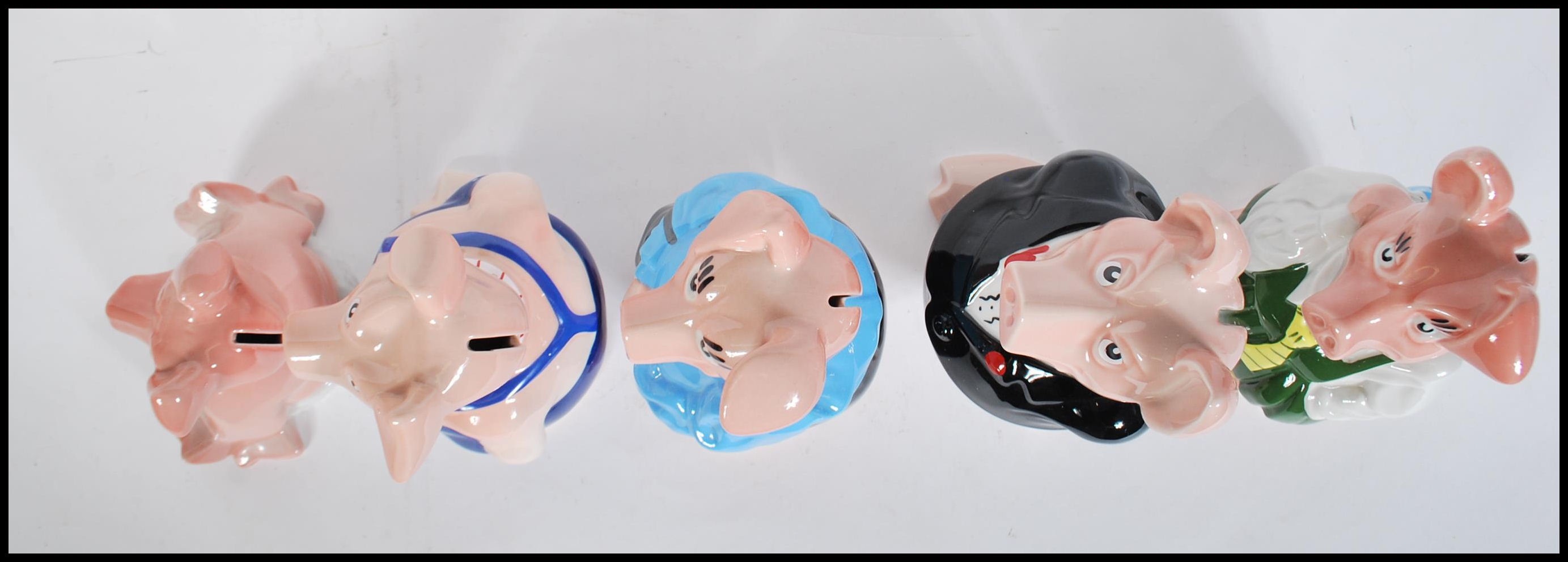 A set of five graduating 20th Century savers collectable Natwest pigs by Wade, fitted stoppers and - Image 5 of 6