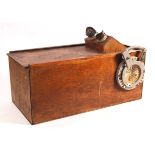 A mid 20th Century photographic darkroom / viewer, of scratch built wooden construction with iris