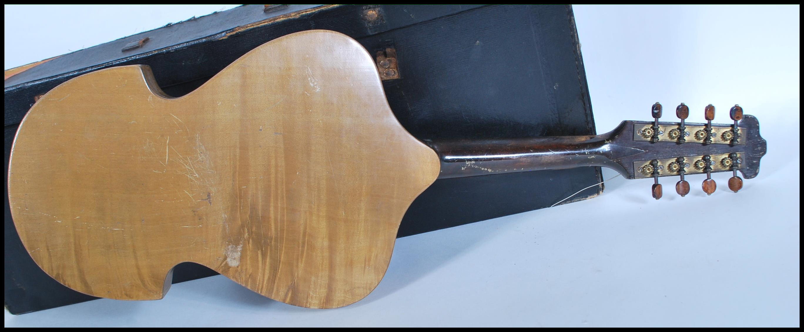 An early 20th Century Mandolin having mother of pearl inlaid fingerboard with bone and tortoiseshell - Image 7 of 7